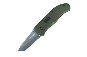Image of First Edge Hrk Tanto Fixed Blade Knife Fine Edge, Elmax Bead Blast Blade, Coarse Green, 11050-BBG