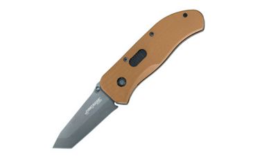 Image of First Edge Hrk Tanto Fixed Blade Knife Fine Edge, Elmax Bead Blast Blade, Coarse Tan, 11050-BBT