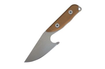 Image of First Edge Stingray Fixed Blade Knife Fine Edge, Elmax Bead Blast Blade, Coarse Tan, 11140-BBT