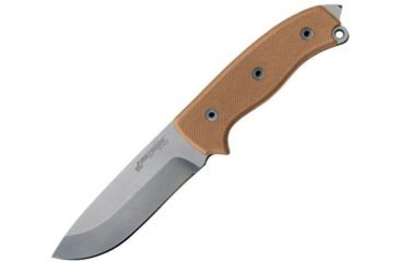 Image of First Edge Survival Fixed Blade Knife Fine Edge, Elmax Bead Blast Blade, Coarse Tan, 5050-BBT