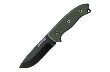 Image of First Edge Survival Fixed Blade Knife Fine Edge, Elmax Black Oxide Blade, Coarse Green, 5050-BLG