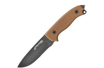 Image of First Edge Tactical Fixed Blade Skinner Fine Edge, Elmax Black Oxide Blade, Coarse Tan, 6050-BLT