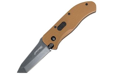 Image of First Edge Tracklock Modified Tanto Folding Knife, Auto Opening Fine Edge, Elmax Bead Blast Blade, Coarse Black, 1150-BBB