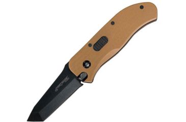 Image of First Edge Tracklock Modified Tanto Folding Knife, Auto Opening Fine Edge, Elmax Black Oxide Blade, Coarse Green, 1150-BLG