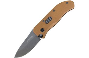 Image of First Edge Tracklock Tactical Hunter Folding Knife, Auto Opening Fine Edge, Elmax Bead Blast Blade, Coarse Black, 1750-BBB