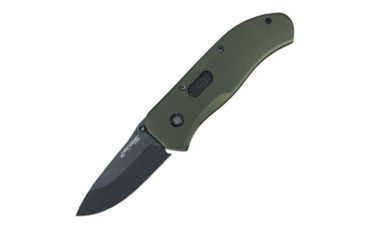 Image of First Edge Tracklock Tactical Hunter Folding Knife, Manual Opening Fine Edge, Elmax Black Oxide Blade, Coarse Green, 1550-BLG