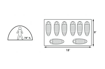 Image of First Gear Bull Canyon 2 Room 8 Person Cabin Dome Tent 15x9x74in 66401