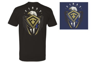 Image of First Tactical Eagle Shield T-Shirt - Men's, Large, True Navy Heather, 112535-728-L