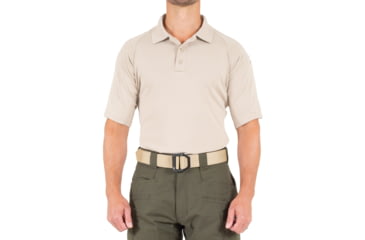 Image of First Tactical Performance Short Sleeve Polo - Mens, Khaki, Tall/2XL, 112509-055-XXL-T