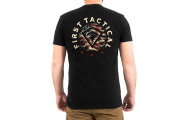 Image of First Tactical Stars and Stripes Spear T-Shirt - Mens, Black, Extra Large, 112555-019-XL