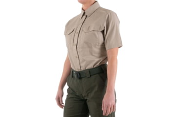 Image of First Tactical V2 Tactical Short Sleeve Shirt - Womens, Khaki, Large, 122007-055-L
