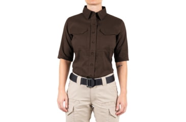 Image of First Tactical V2 Tactical Short Sleeve Shirt - Womens, Kodiak Brown, Medium, 122007-182-M
