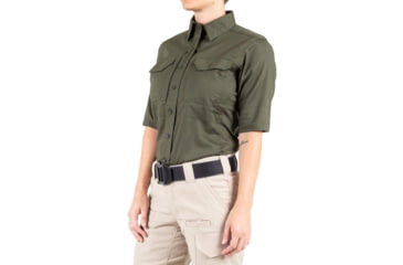 Image of First Tactical V2 Tactical Short Sleeve Shirt - Womens, OD Green, 2XL, 122007-830-XXL