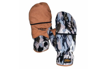 Image of Fish Monkey Chilly Willie Fleece Flip Top Mitten, Hardwood, XL, HM707-HDWD-XL