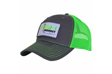 Image of Fish Monkey Hat Mr Patch, Charcoal/Neon Green, One size, FM77-CHNG