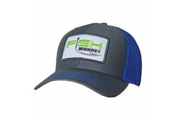 Image of Fish Monkey Hat Mr Patch, Charcoal/Royal, One size, FM77-CHRL