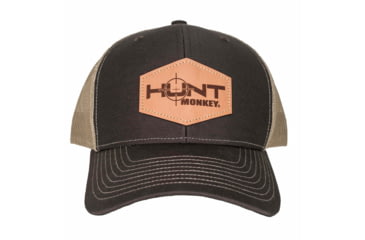 Image of Fish Monkey Hunt Genuine Leather Applique Hat, Brown/Khaki, One size, HM802-BRKH