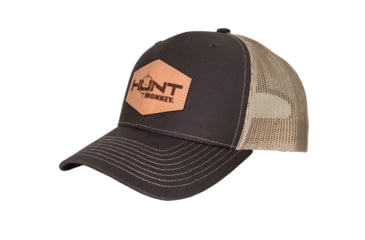 Image of Fish Monkey Hunt Genuine Leather Applique Hat, Brown/Khaki, One size, HM802-BRKH