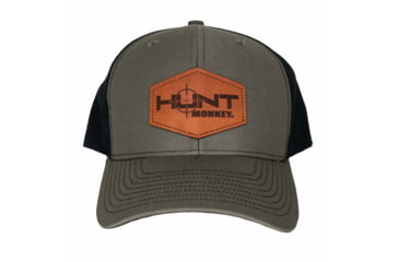 Image of Fish Monkey Hunt Genuine Leather Applique Hat, Loden/Black, One size, HM802-LDBK