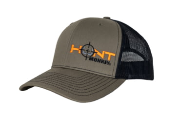 Image of Fish Monkey Hunt Left Panel Embroidery Hat, Loden/Black, One size, HM801-LDBK
