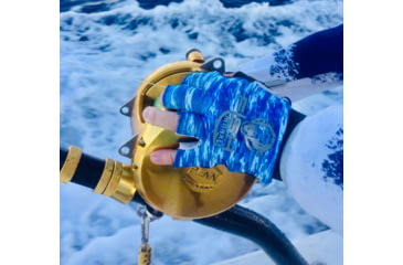 Image of Fish Monkey The Crusher Half Finger Jigging Gloves, Blue Water Camo, M, FM15-BLWTRCAM-M