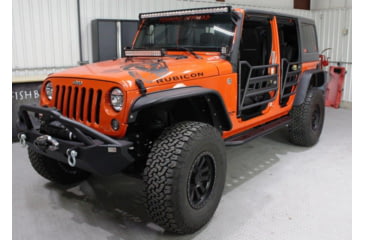 Image of Fishbone Offroad Front and Rear Tube 4 Doors, Jeep Wrangler JK 2007 - 2018, Black Textured, FB24022