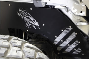 Image of Fishbone Offroad Front JL Inner Fenders for Jeep Wrangler JL 2018 - 2021/Gladiator 2019 - 2021, Black Powder Coat Aluminum, FB33193F