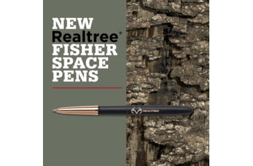 Image of Fisher Space Pen Bullet Space Pen w/ RealTree Logo, Matte Black/Gold, 400BGFG-RT