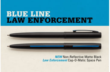 Image of Fisher Space Pen Law Enforcement Space Pen, PR-4 Black Ink, Medium Point, 5.27 in Length, Matte, Black/Blue, M4BLEBL