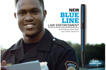 Image of Fisher Space Pen Law Enforcement Space Pen, PR-4 Black Ink, Medium Point, 5.27 in Length, Matte, Black/Blue, M4BLEBL
