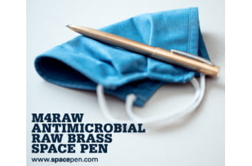 Image of Fisher Space Pen Raw Brass Cap-O-Matic Space Pen, PR-4 Black Ink, Medium Point, 5.375in Length Chrome Pocket Clip, Gift Boxed, Raw Brass, M4RAW