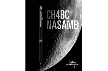 Image of Fisher Space Pen Shuttle Space Pen with Chrome Accents and NASA Meatball Logo, Matte Black/Chrome, CH4BC-NASAMB