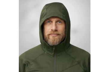 Image of Fjallraven Abisko Grid Fleece Hoodie - Mens, Deep Forest, Small, F12600228-662FR-S