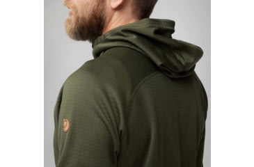 Image of Fjallraven Abisko Grid Fleece Hoodie - Mens, Deep Forest, Small, F12600228-662FR-S