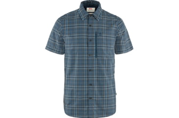 Image of Fjallraven Abisko Hike Shirt Short Sleeve - Mens, Indigo Blue/Dark Navy, Large, F82268-534-555-L