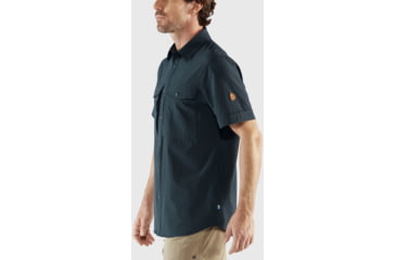 Image of Fjallraven Abisko Trekking Short Sleeve Shirt - Mens, Dark Navy, Small, F87939-555-S
