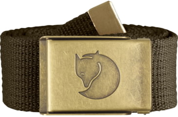 Image of Fjallraven Canvas Brass Belt 4 cm, Dark Olive, One Size, F77297-633-1 Size