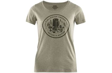 Image of Fjallraven Fikapaus T-Shirt - Womens, Light Olive/Melange, Medium, F83512-622-999-M