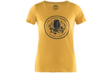Image of Fjallraven Fikapaus T-Shirt - Womens, Ochre, Small, F83512-160-S