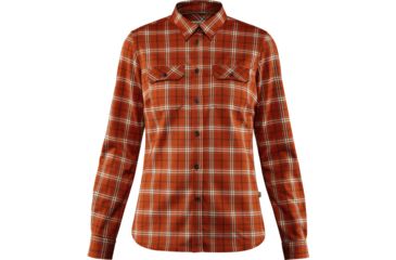 Image of Fjallraven Fjallglim Stretch Long Sleeve Shirt - Womens, Autumn Leaf, Small, F89901-215-S