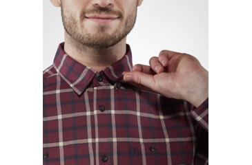 Image of Fjallraven Fjallim Shirt Long Sleeve - Mens, Dark Garnet, Large, F82995-356-L