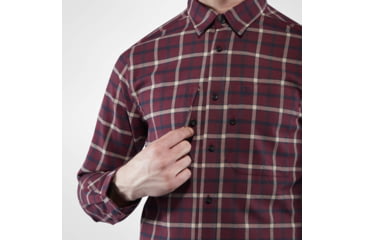 Image of Fjallraven Fjallim Shirt Long Sleeve - Mens, Dark Garnet, Large, F82995-356-L