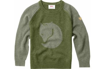 Image of Fjallraven Fox Sweater - Kid's-10-Fog/Green