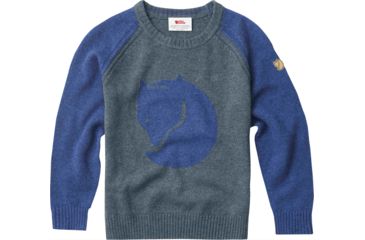 Image of Fjallraven Fox Sweater - Kid's-7-Uncle Blue/Fog
