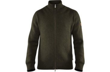 Image of Fjallraven Greenland Re-Wool Cardigan - Mens, Deep Forest, Small, F87226-662-S