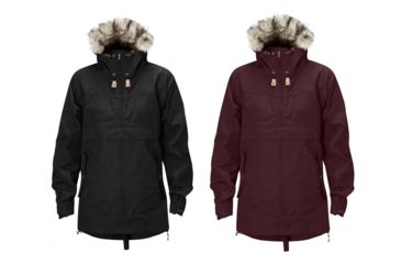 Image of Fjallraven Iceland Anorak - Womens, Black, Dark Garnet