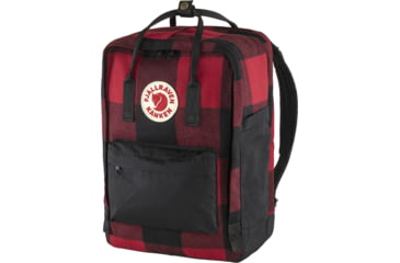 Image of Fjallraven Kanken Re-Wool Laptop 15in Pack, Red/Black, F23328-320-550-One Size