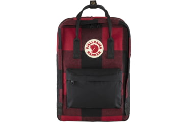 Image of Fjallraven Kanken Re-Wool Laptop 15in Pack, Red/Black, F23328-320-550-One Size