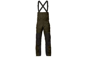 Image of Fjallraven Keb Eco-Shell Bib Trousers - Mens-Dark Olive-Regular Inseam-Large