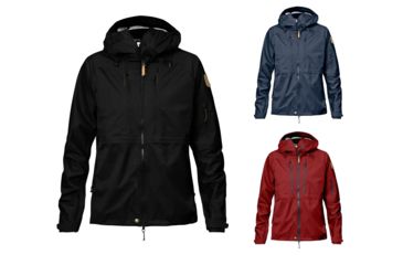 Image of Fjallraven Keb Eco-Shell Jacket - Womens, Black, Dark Navy, Lava